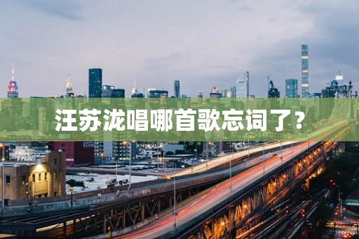 汪苏泷唱哪首歌忘词了？