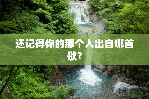 还记得你的那个人出自哪首歌？