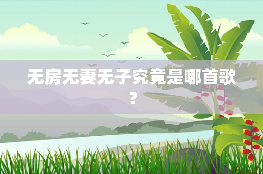 无房无妻无子究竟是哪首歌？
