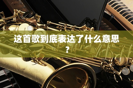 这首歌到底表达了什么意思？