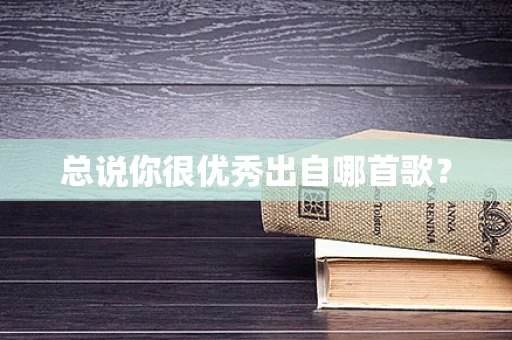 总说你很优秀出自哪首歌？
