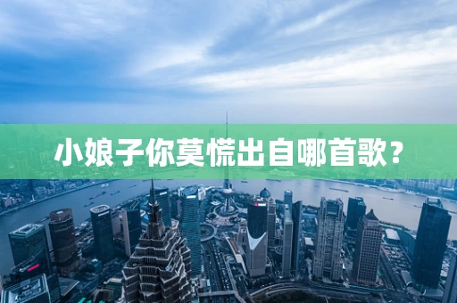 小娘子你莫慌出自哪首歌？