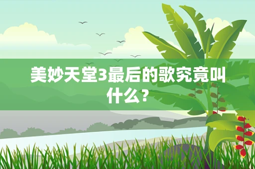 美妙天堂3最后的歌究竟叫什么？