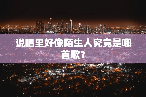 说唱里好像陌生人究竟是哪首歌？
