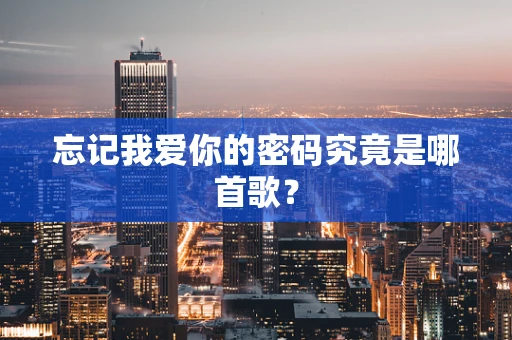 忘记我爱你的密码究竟是哪首歌？