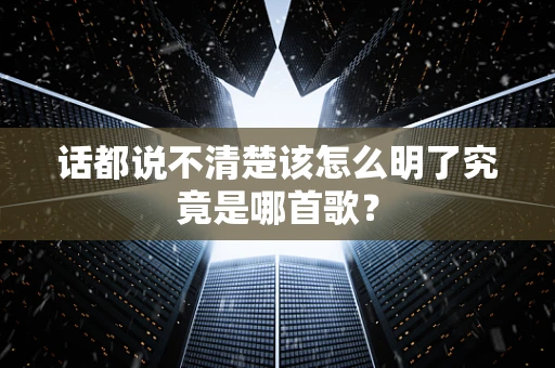 话都说不清楚该怎么明了究竟是哪首歌？