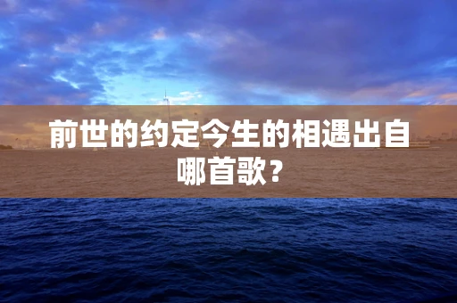 前世的约定今生的相遇出自哪首歌？