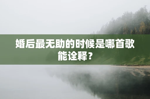 婚后最无助的时候是哪首歌能诠释？
