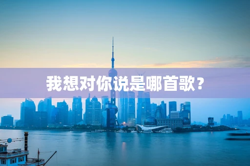 我想对你说是哪首歌？
