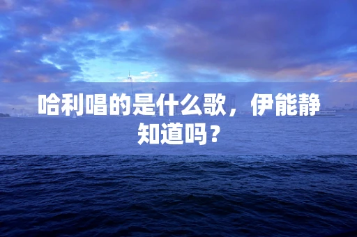 哈利唱的是什么歌，伊能静知道吗？