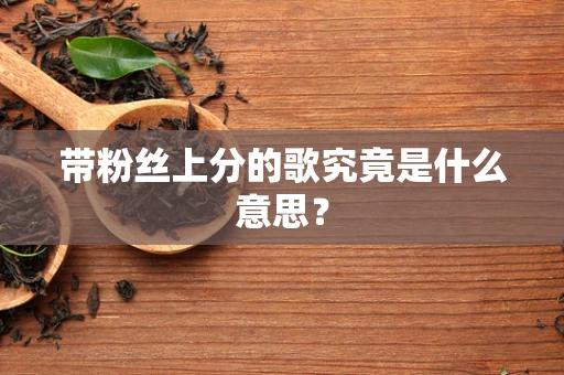 带粉丝上分的歌究竟是什么意思？