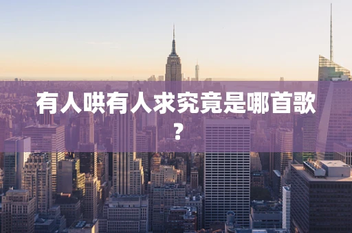 有人哄有人求究竟是哪首歌？